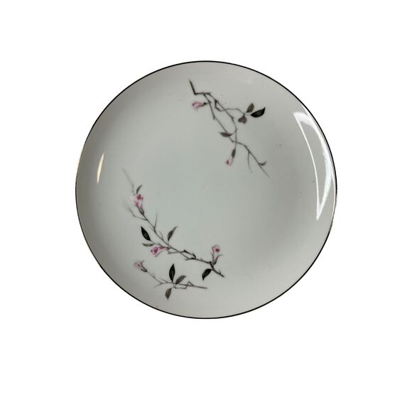 Cherry Blossom Fine China Luncheon Plates 1067 Japan Vintage 1960s-70s Set - Picture 3 of 5